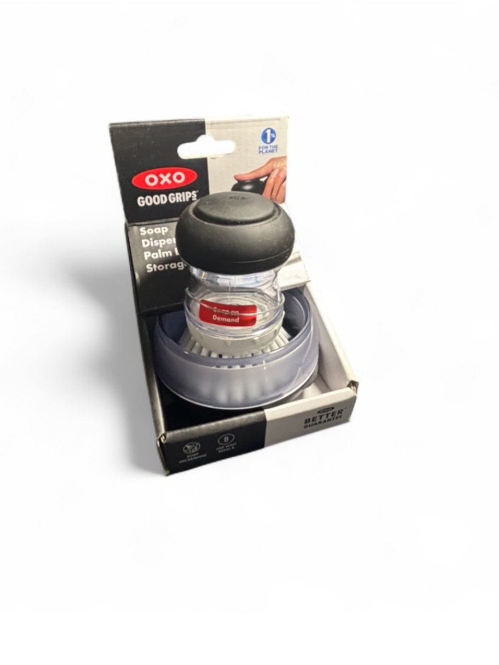 OXO Good Grips Black and Clear Palm Soap Dispenser